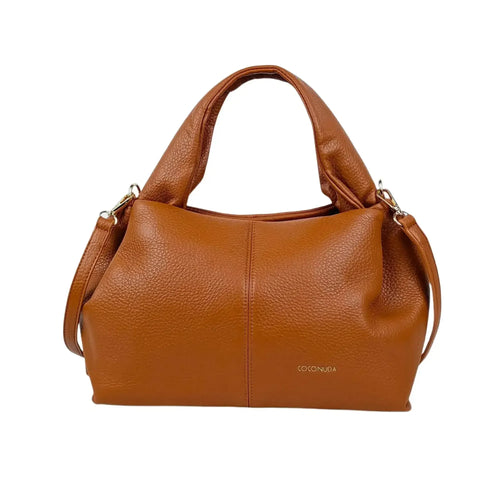 Coconuda Brown Leather Shoulder Bag - MS-3944 - Stile Donna Bags