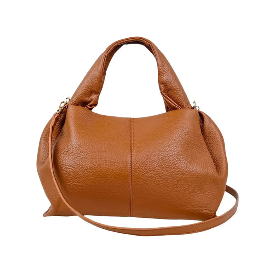 Coconuda Brown Leather Shoulder Bag - MS-3944 - Stile Donna Bags