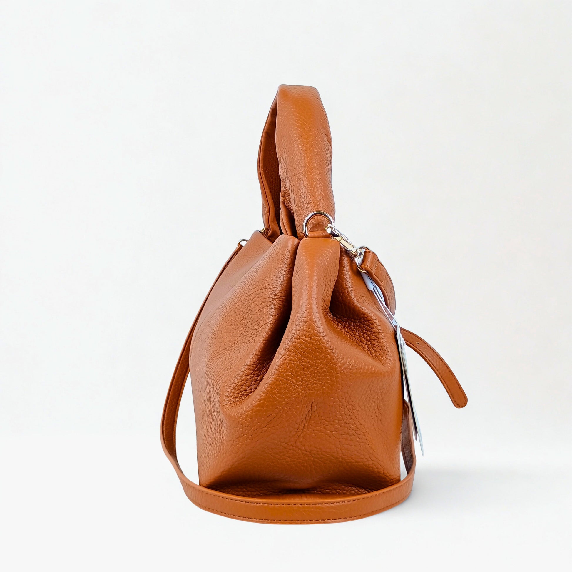 Coconuda Brown Leather Shoulder Bag - MS-3944 - Stile Donna Bags