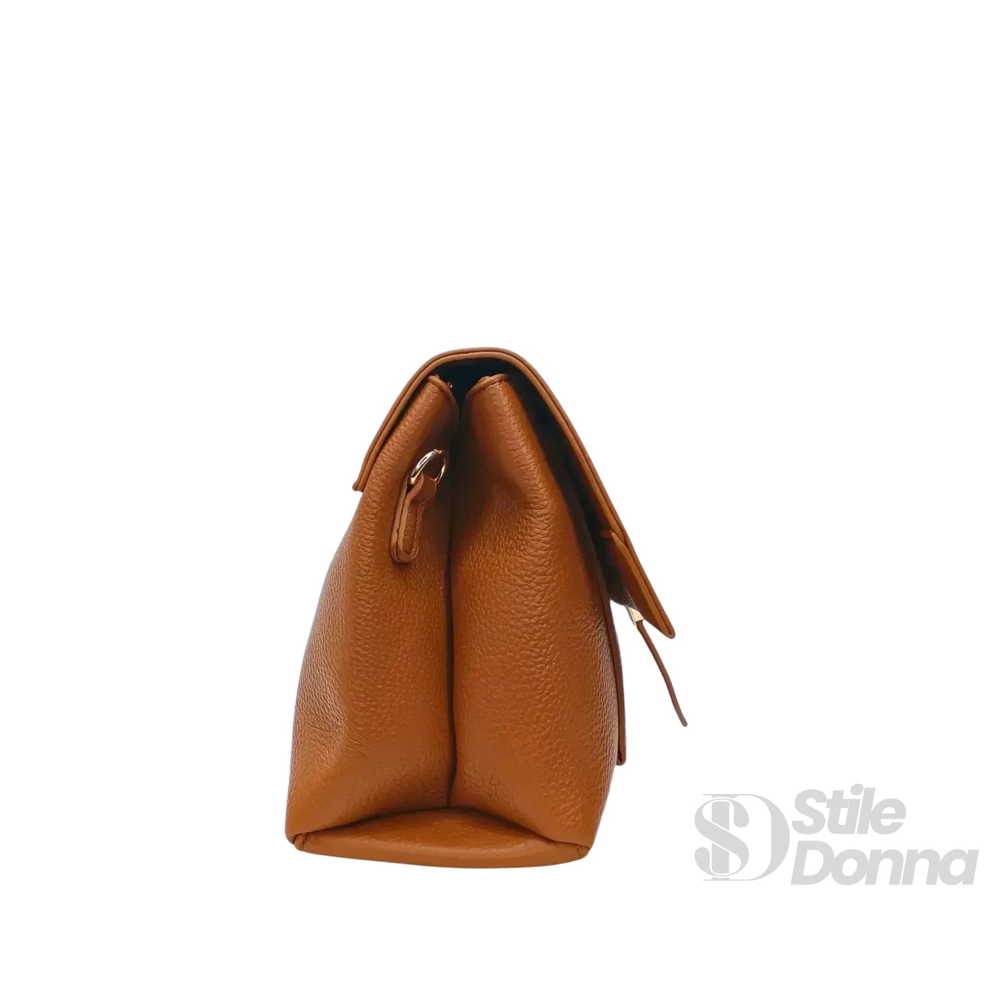 Coconuda pochette ecopelle marrone – dettaglio chiusura a scatto