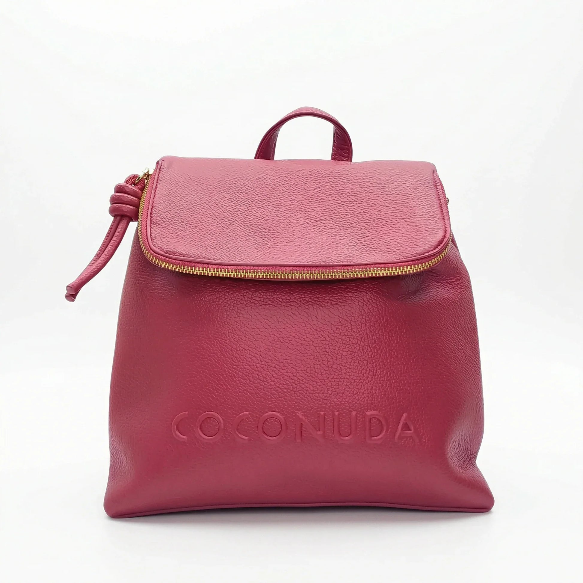 Coconuda zaino ecopelle rosso con spallacci regolabili donna – vista frontale