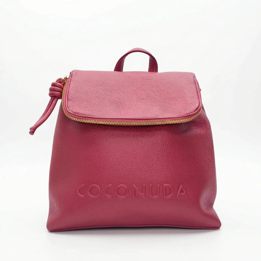 Coconuda zaino ecopelle rosso con spallacci regolabili donna – vista frontale