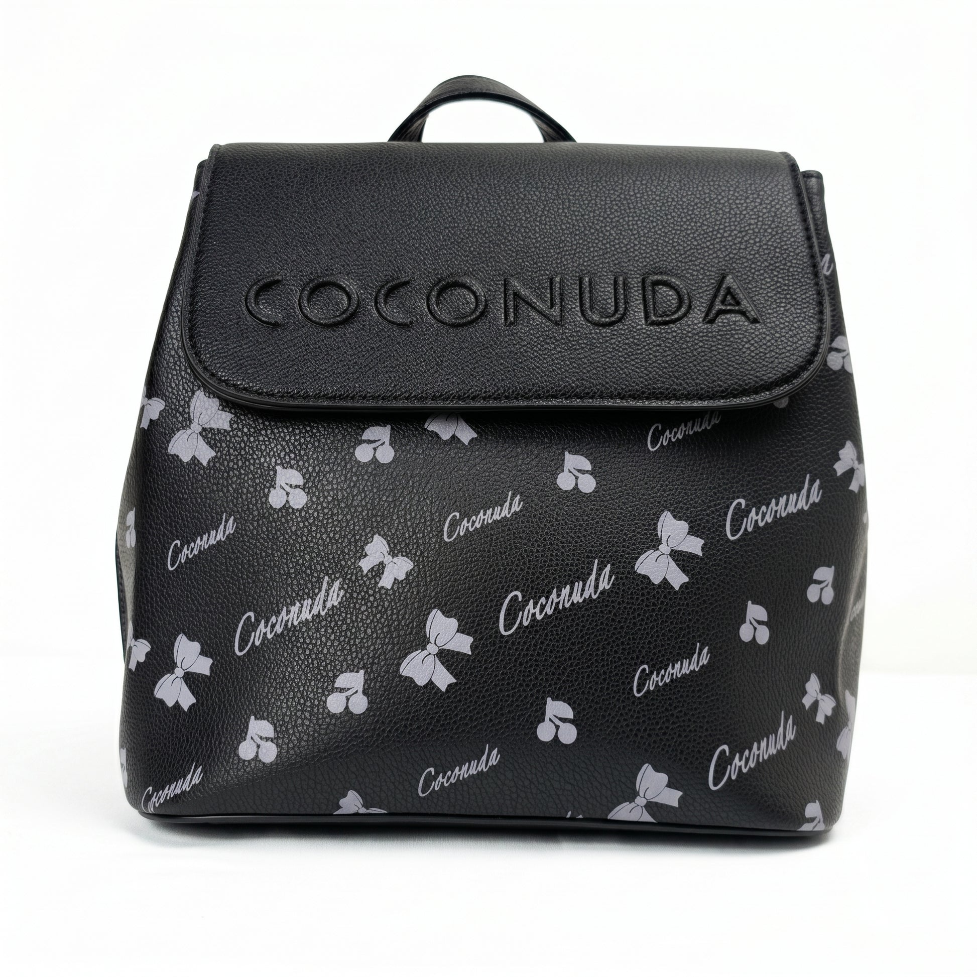 Coconuda zaino ecopelle con chiusura magnetica e finitura argento donna – vista frontale