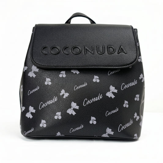 Coconuda zaino ecopelle con chiusura magnetica e finitura argento donna – vista frontale