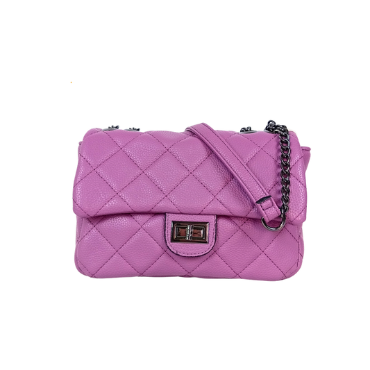 Crossbody Bag in Leather - chain strap MS-5777 - Stile Donna Bags