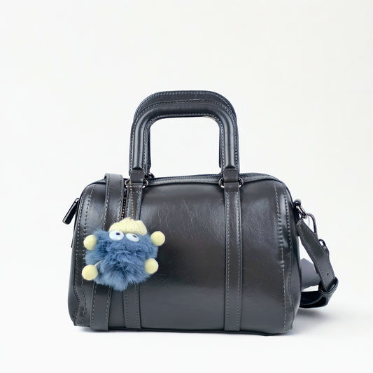 Dark Gray Faux Leather Handbag MS-1283 - Stile Donna Bags