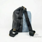 Dask Zaino in Denim con Stampa e Dettagli in Metallo Oro - Stile Donna Bags