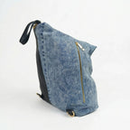 Dask Zaino in Denim con Stampa e Dettagli in Metallo Oro - Stile Donna Bags
