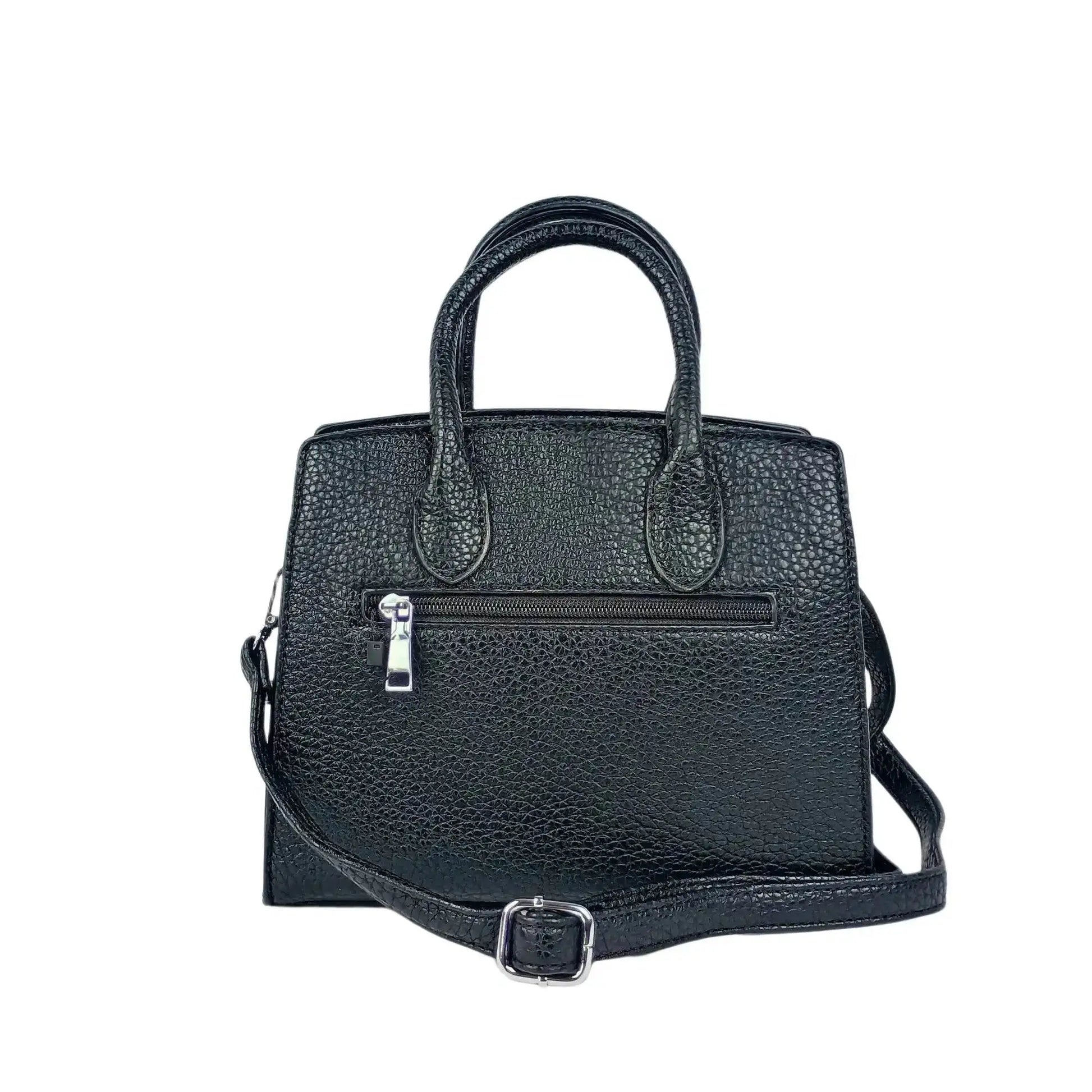 Elegant Black Leather Handbag for Women - Stile Donna Bags