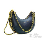 Enrico Coveri Borsa a Spalla Rosa con Tracolla a Catena Dorata - Stile Donna Bags