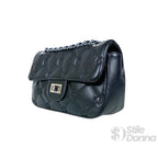Enrico Coveri Borsa in Ecopelle con Tracolla a Catena Argento - Stile Donna Bags