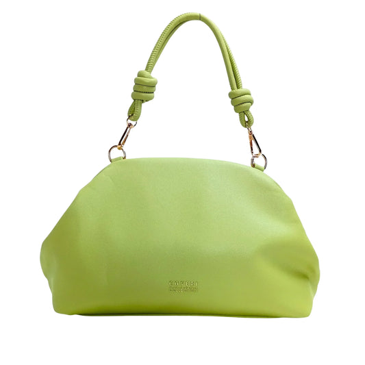 Borsa Clutch Enrico Coveri Verde Lime in Morbida | Vista frontale | ecopelle | Verde