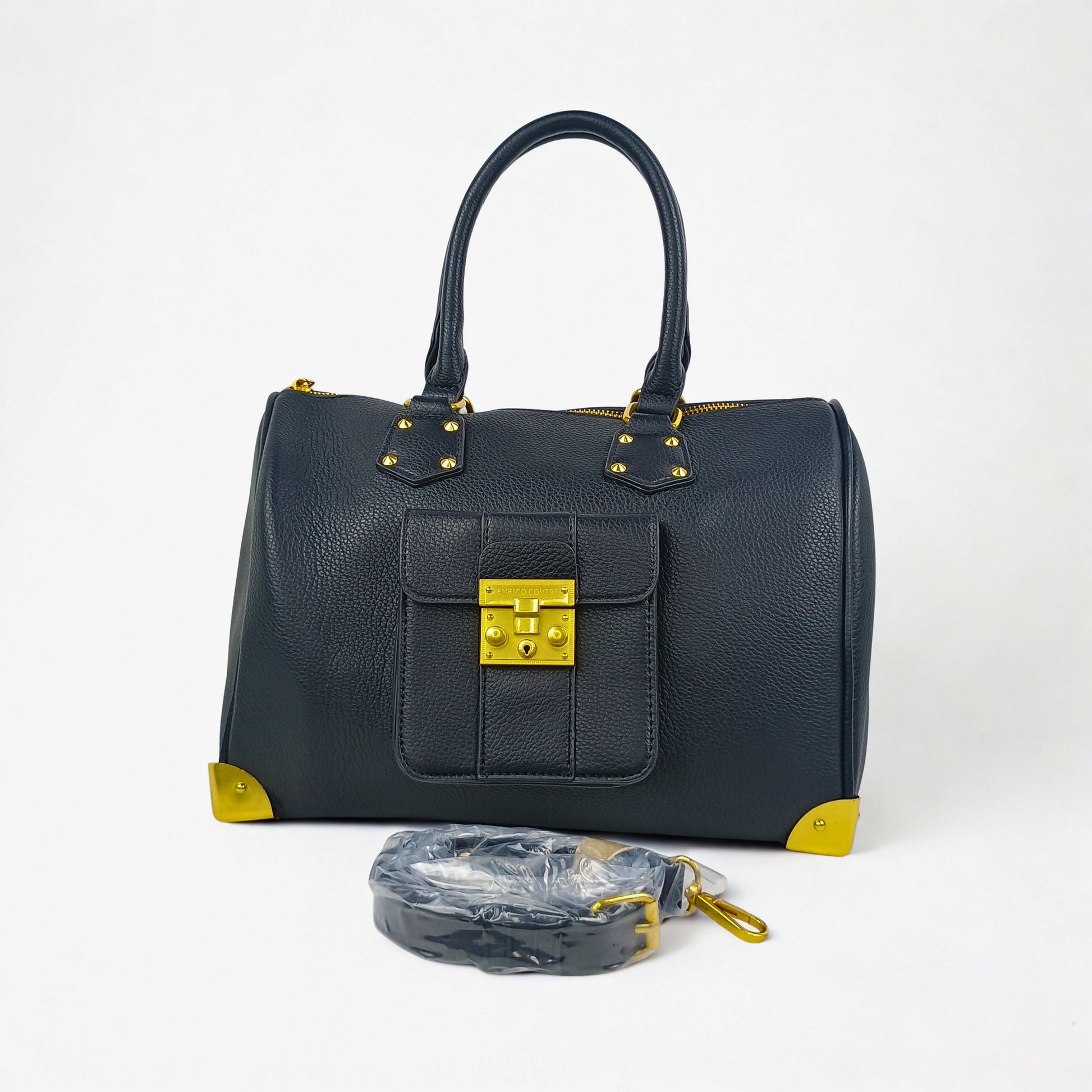 Enrico Doctor Bag - Black Leather MS-4449 - Stile Donna Bags