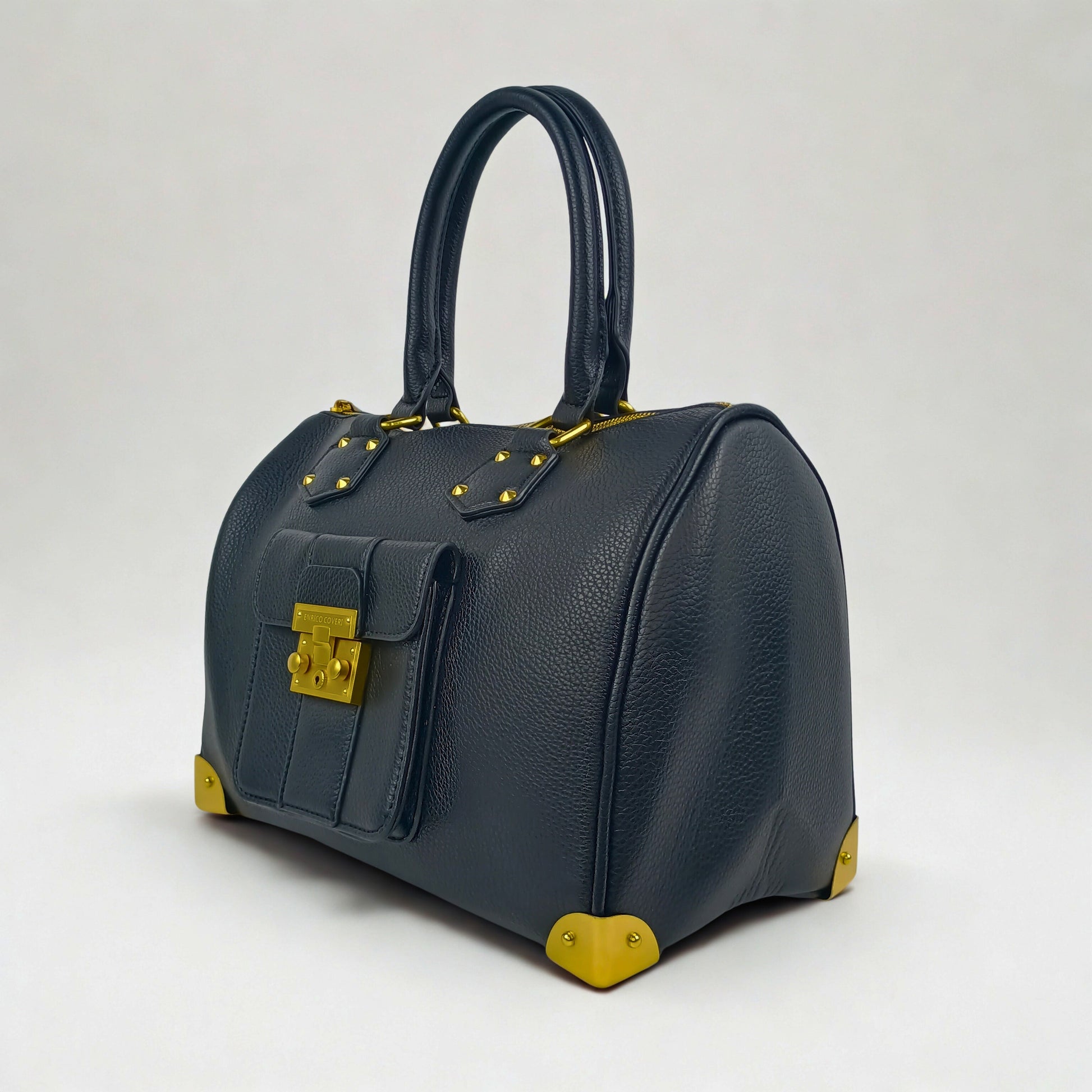 Enrico Doctor Bag - Black Leather MS-4449 - Stile Donna Bags