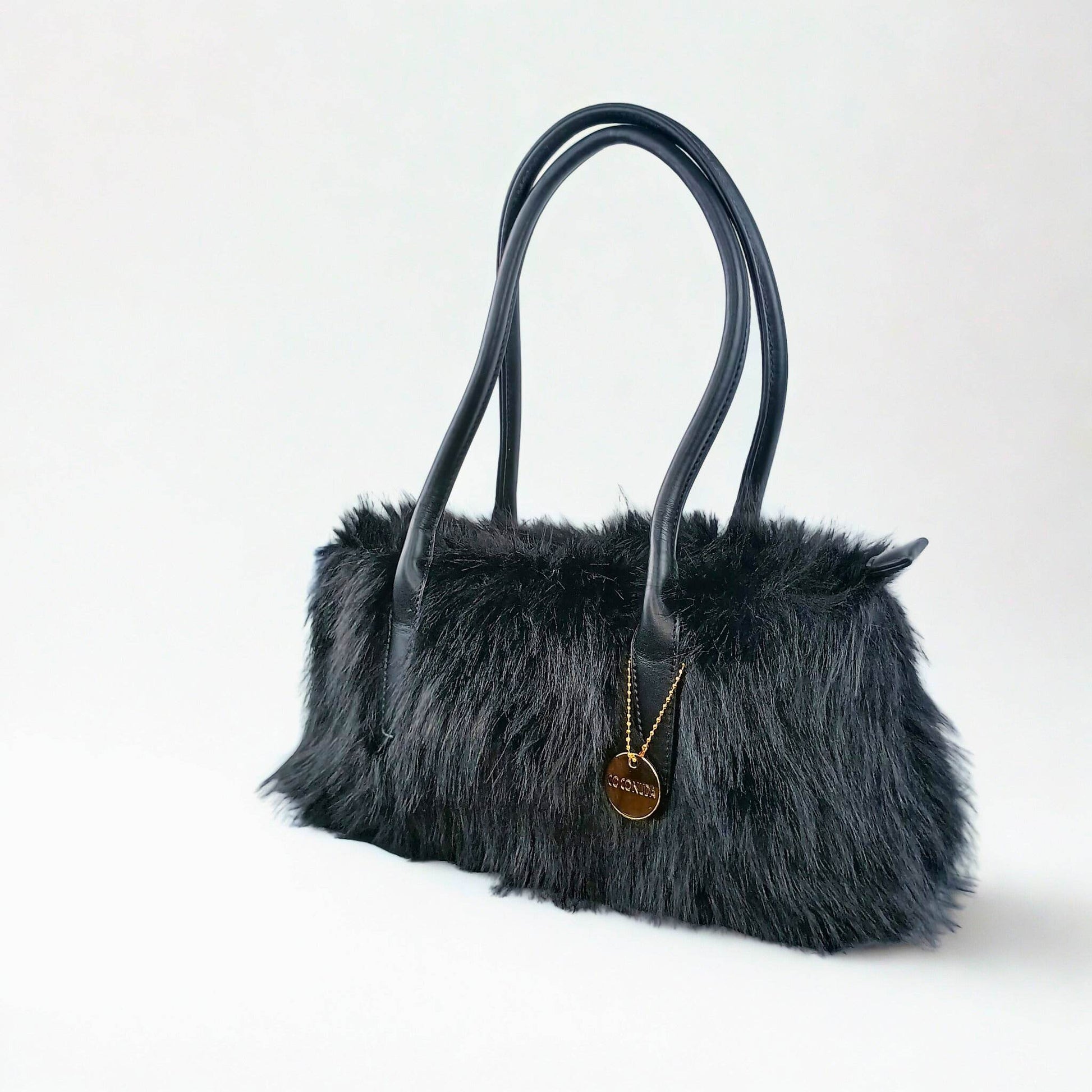 Fur Leather Handbag - MS-7158 - Stile Donna Bags