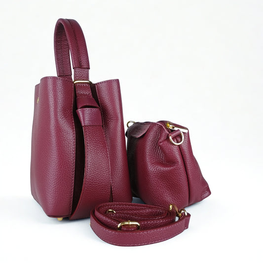 Genuine Leather Bucket Bag MS-3265 - Stile Donna Bags