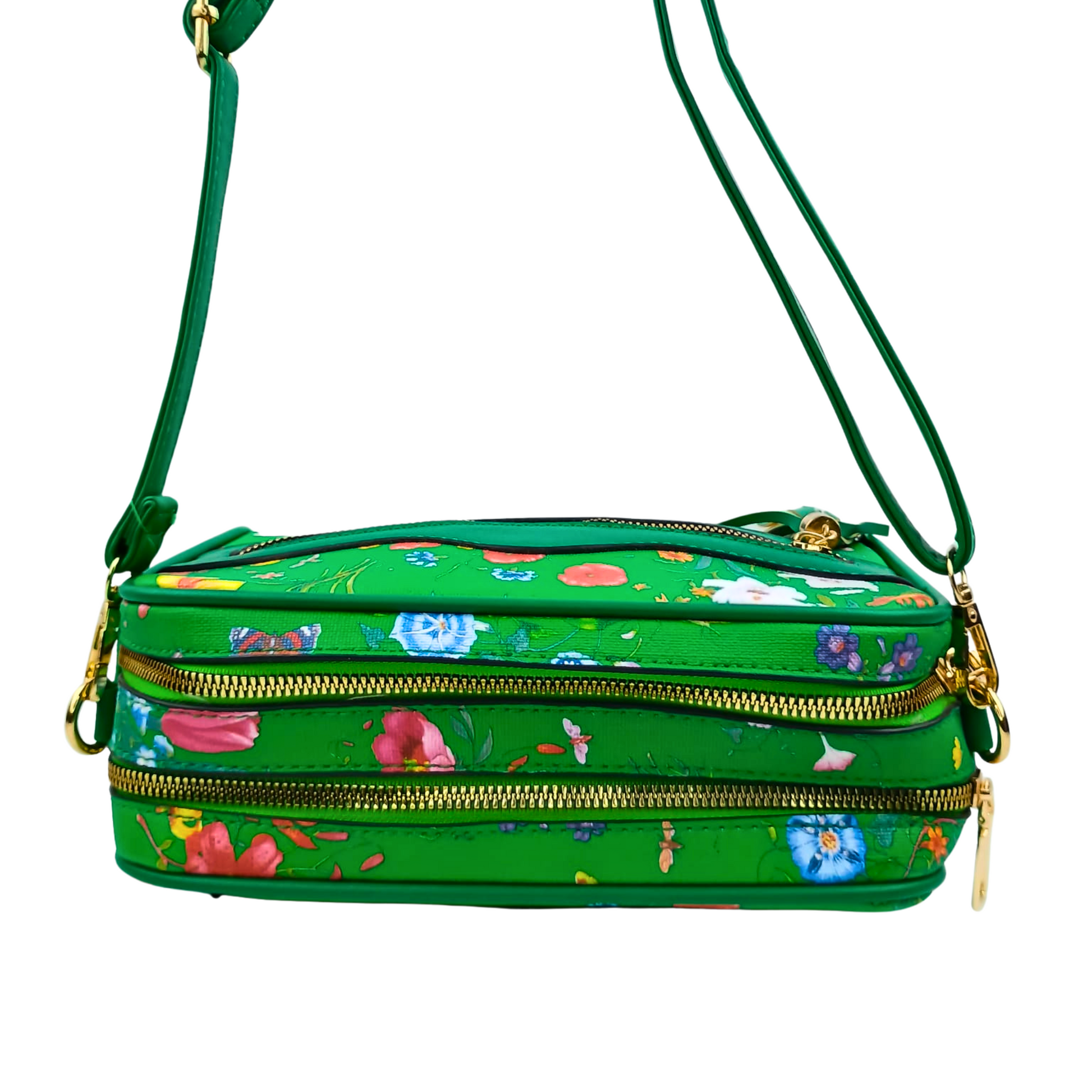 Green Flower Print crossbody bag - MS-1756 - Stile Donna Bags