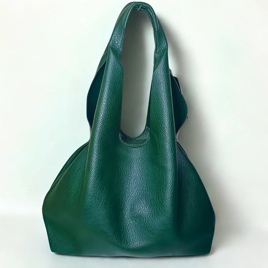 Green Leather Bindle Bag - MS-9614 - Stile Donna Bags