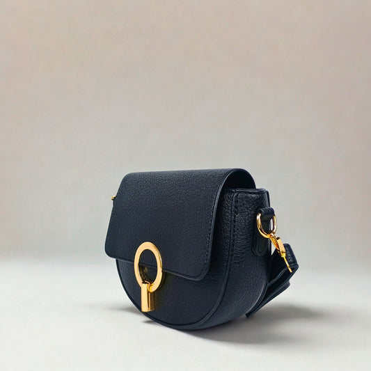 Half Moon Leather Crossbody Bag - MS-7611 - Stile Donna Bags