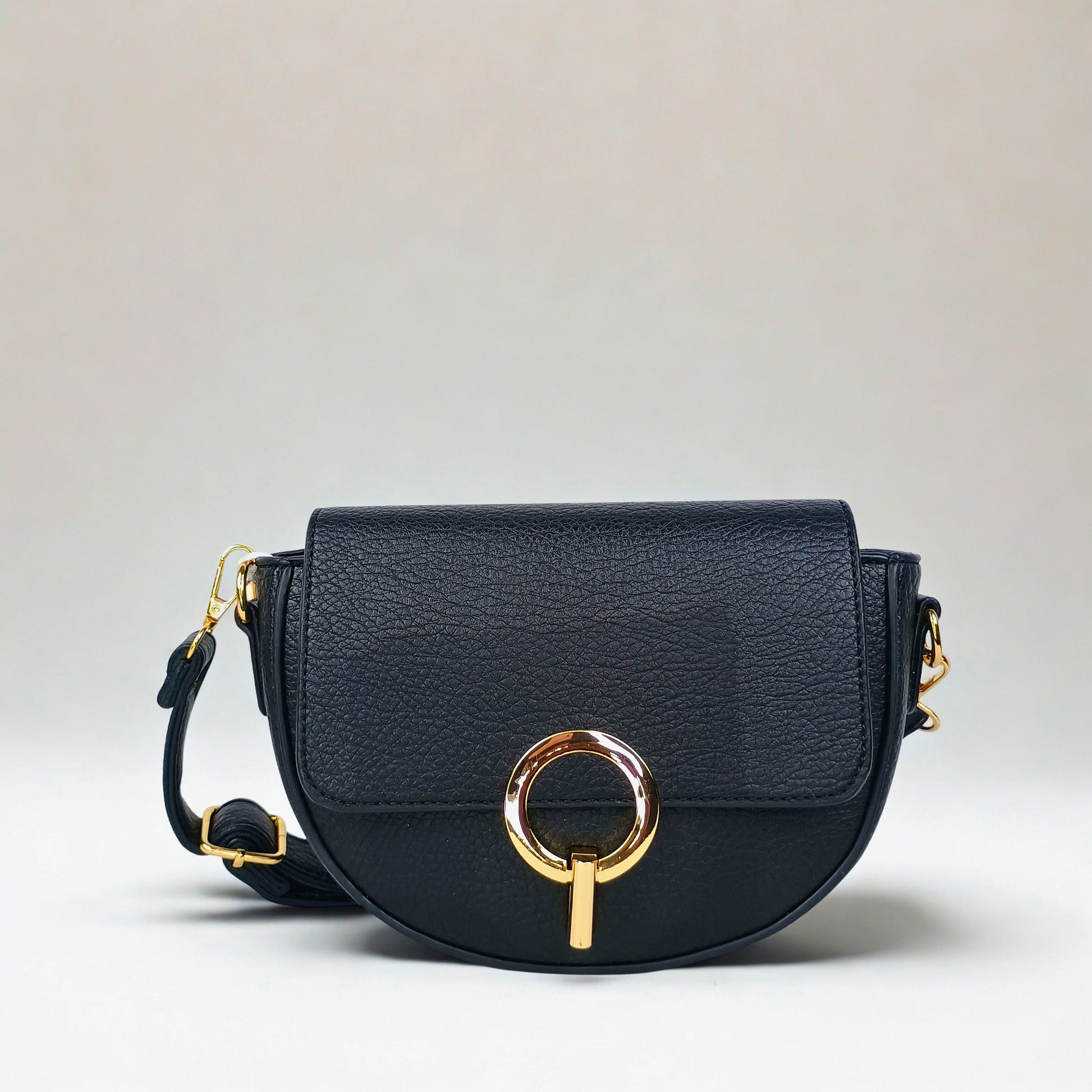 Half Moon Leather Crossbody Bag - MS-7611 - Stile Donna Bags