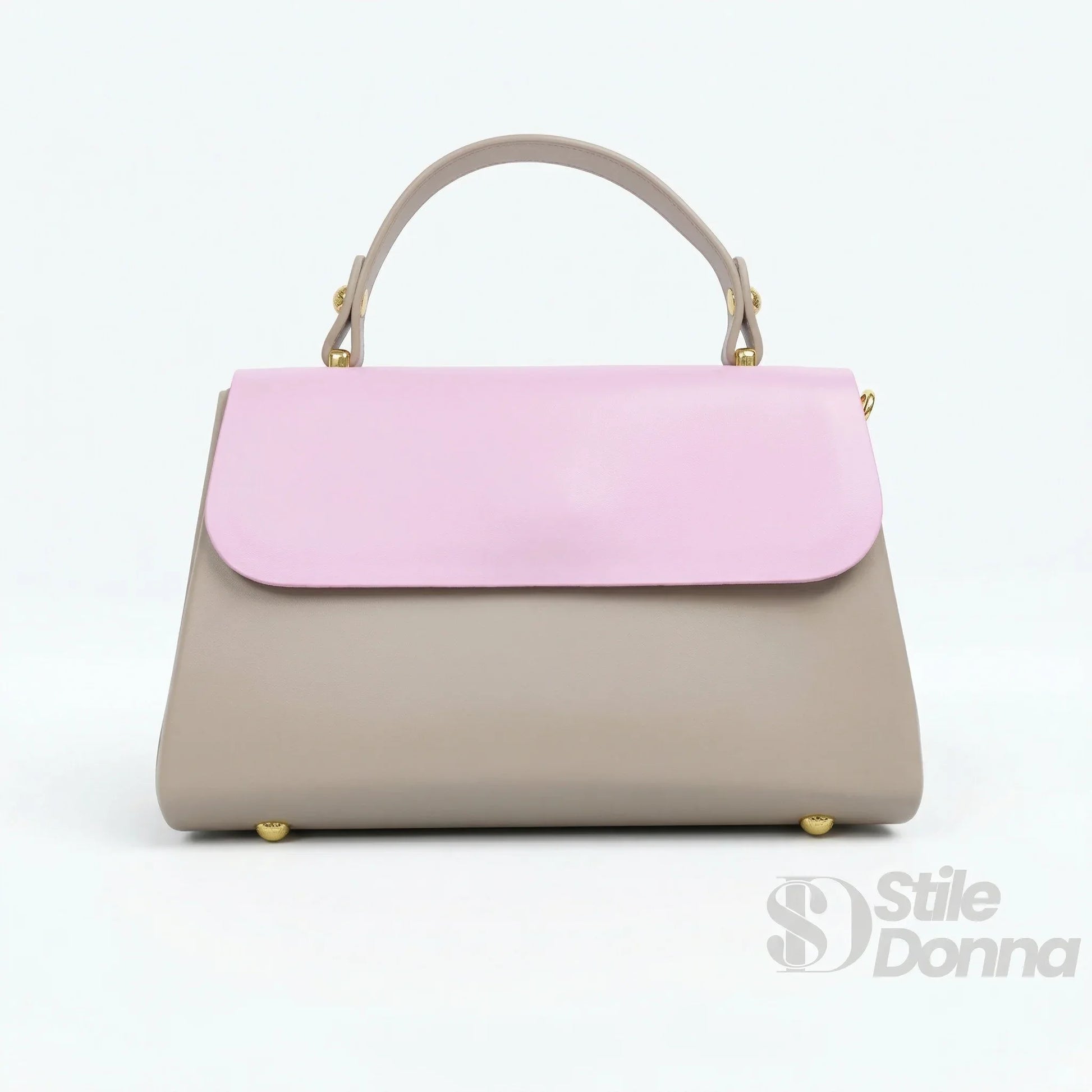 Herisson Firenze mini borsa ecopelle cachi e rosa – vista posteriore