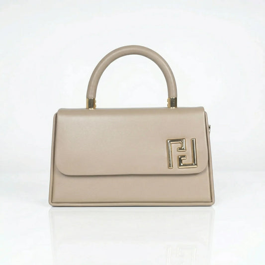 Herisson Firenze mini satchel ecopelle beige top handle – vista posteriore