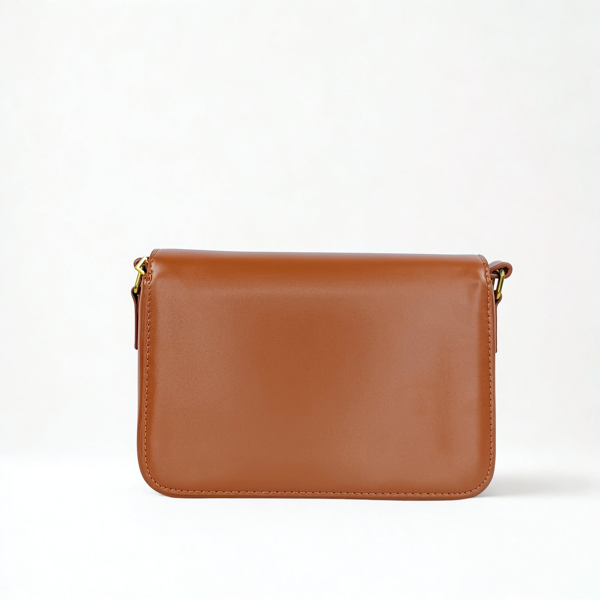 Leather Flap Bag with Gold Hardware - MS-8899 - Stile Donna Bags