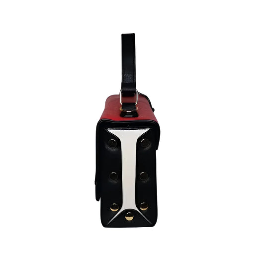 Leather Handbag with Removable Shoulder Strap - MS-7955 - Stile Donna Bags