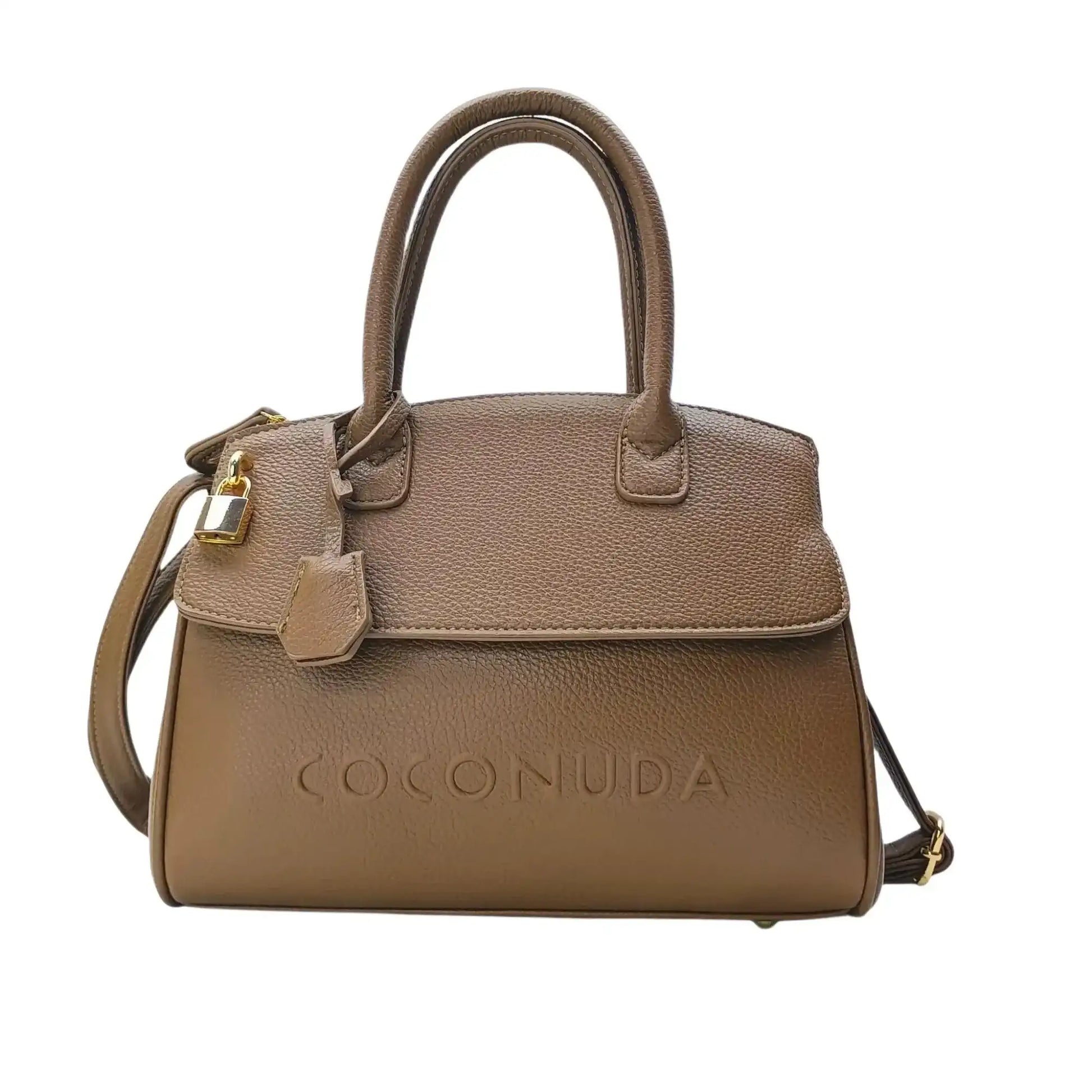 Leather Handbag with Shoulder Strap - MS-8345 - Stile Donna Bags