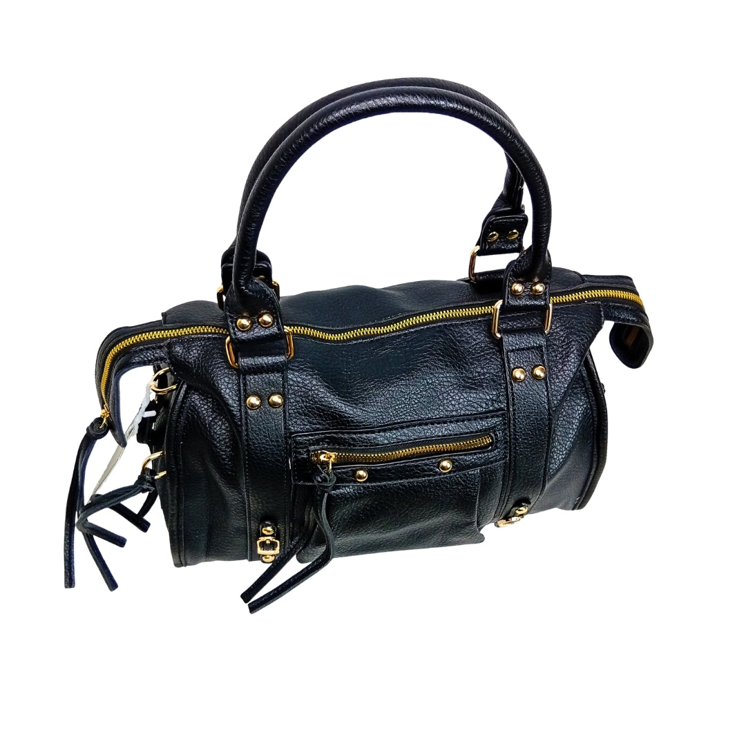 Leather handbag with gold-toned hardware MS-2202 - Stile Donna Bags