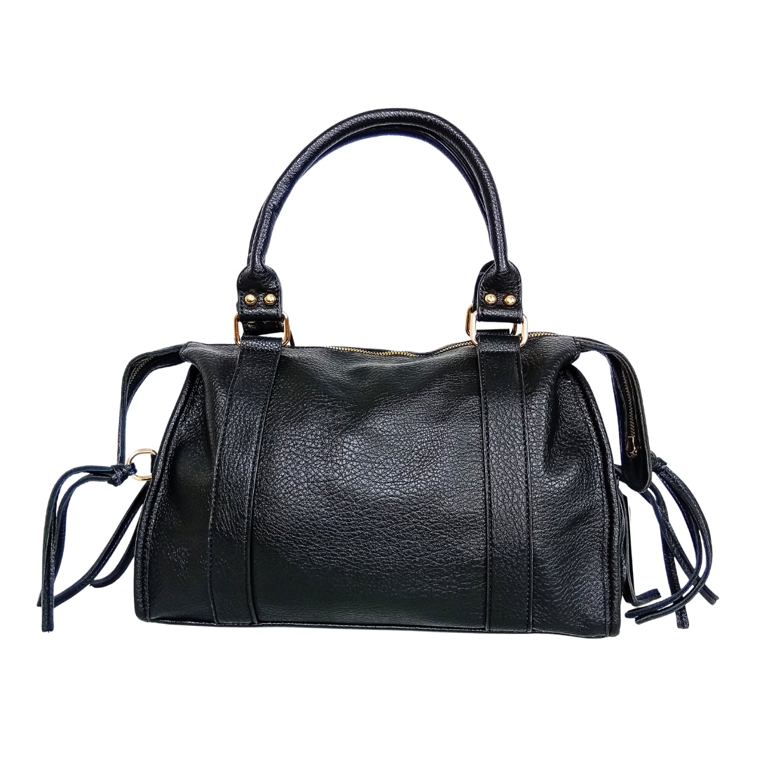 Leather handbag with gold-toned hardware MS-2202 - Stile Donna Bags