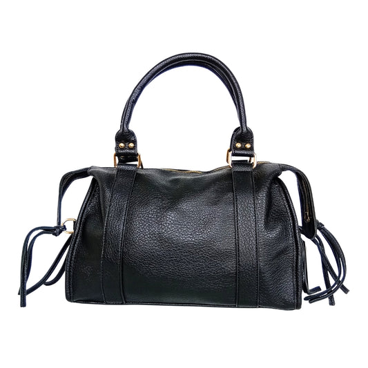 Leather handbag with gold-toned hardware MS-2202 - Stile Donna Bags
