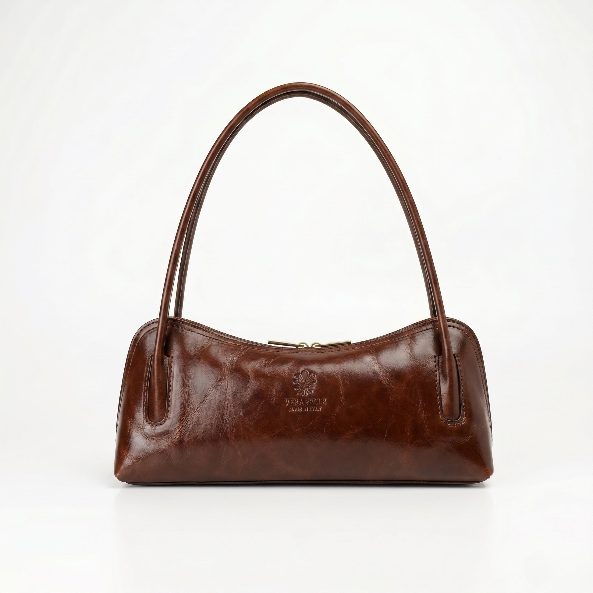 Lucy borsa a tracolla vera pelle premium verde – dettaglio manico