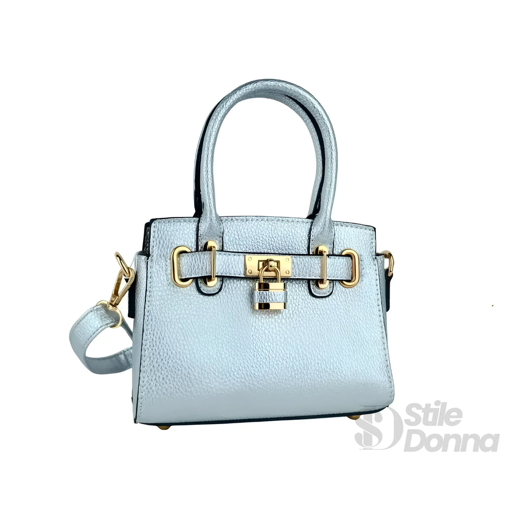 Mini Bag in Ecopelle con Tracolla Removibile e Finiture Oro - Stile Donna Bags
