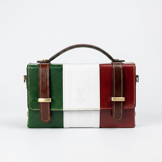 Brick mini borsa vera pelle made in Italy con chiusura magnetica donna – vista frontale