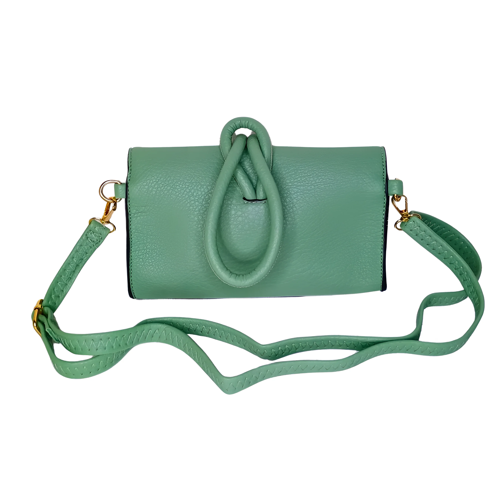 Mint Green Leather Clutch Bag - MS-9642 - Stile Donna Bags