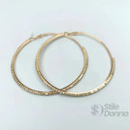 Orecchini a Cerchio Testurizzati in Oro e Argento di Lusso - Stile Donna Bags