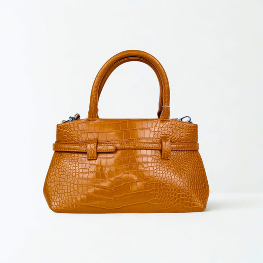 Patent Crocodile Leather Handbag - MS-7433 - Stile Donna Bags