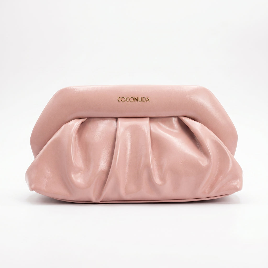 Coconuda Pochette Drappeggiata con Chiusura a Clip - Stile Donna Bags