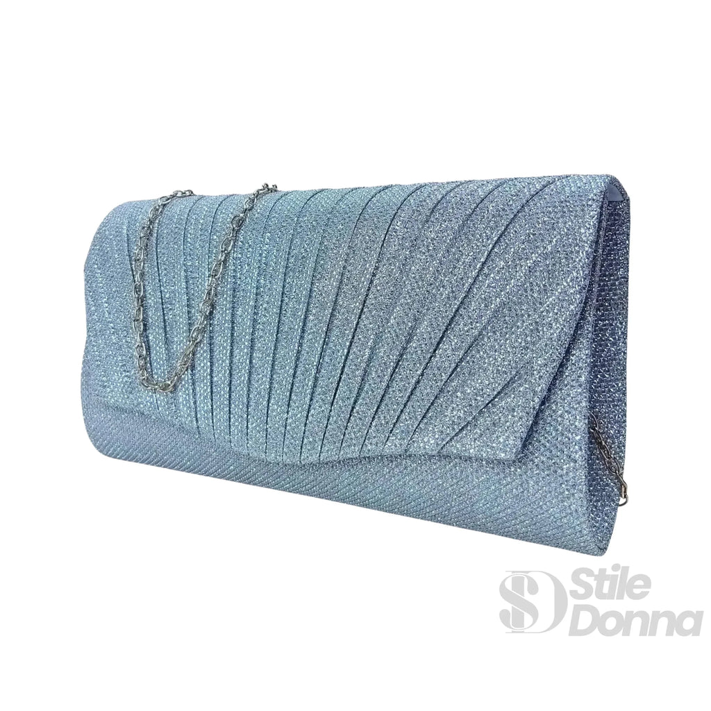 Pochette a Forma di Ventaglio con Strass Scintillanti - Stile Donna Bags