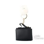 Portachiavi Mini Portamonete in Ecopelle Floreale con Charm Dorato - Stile Donna Bags
