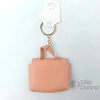 Portachiavi Mini Portamonete in Ecopelle Floreale con Charm Dorato - Stile Donna Bags