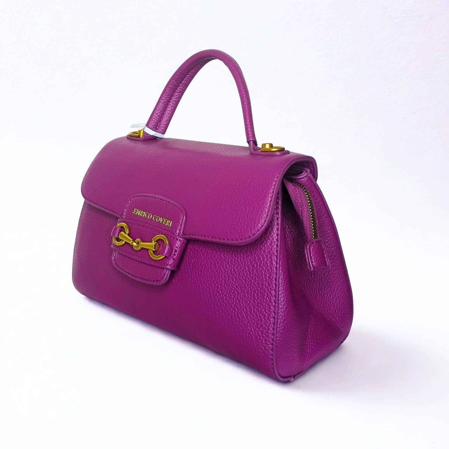Purple Leather Satchel Bag - MS-0430 - Stile Donna Bags
