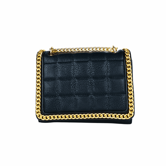 Quilted Black Faux Leather Crossbody - Bag MS-8891 - Stile Donna Bags