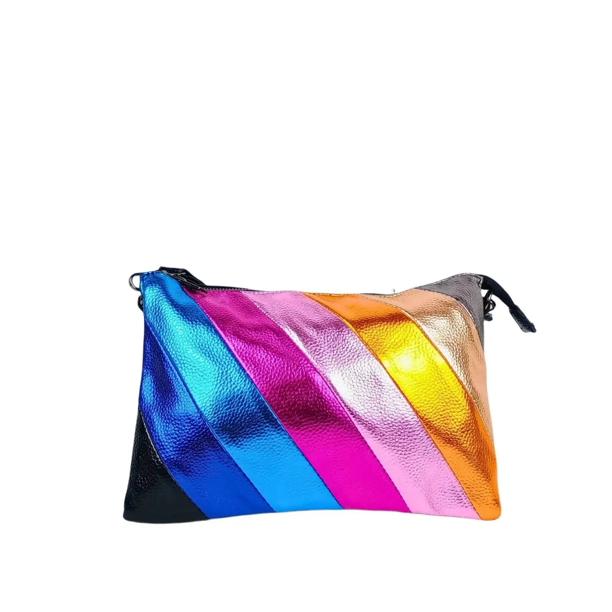 Rainbow Crossbody Bag with Metallic Stripe - Stile Donna Bags