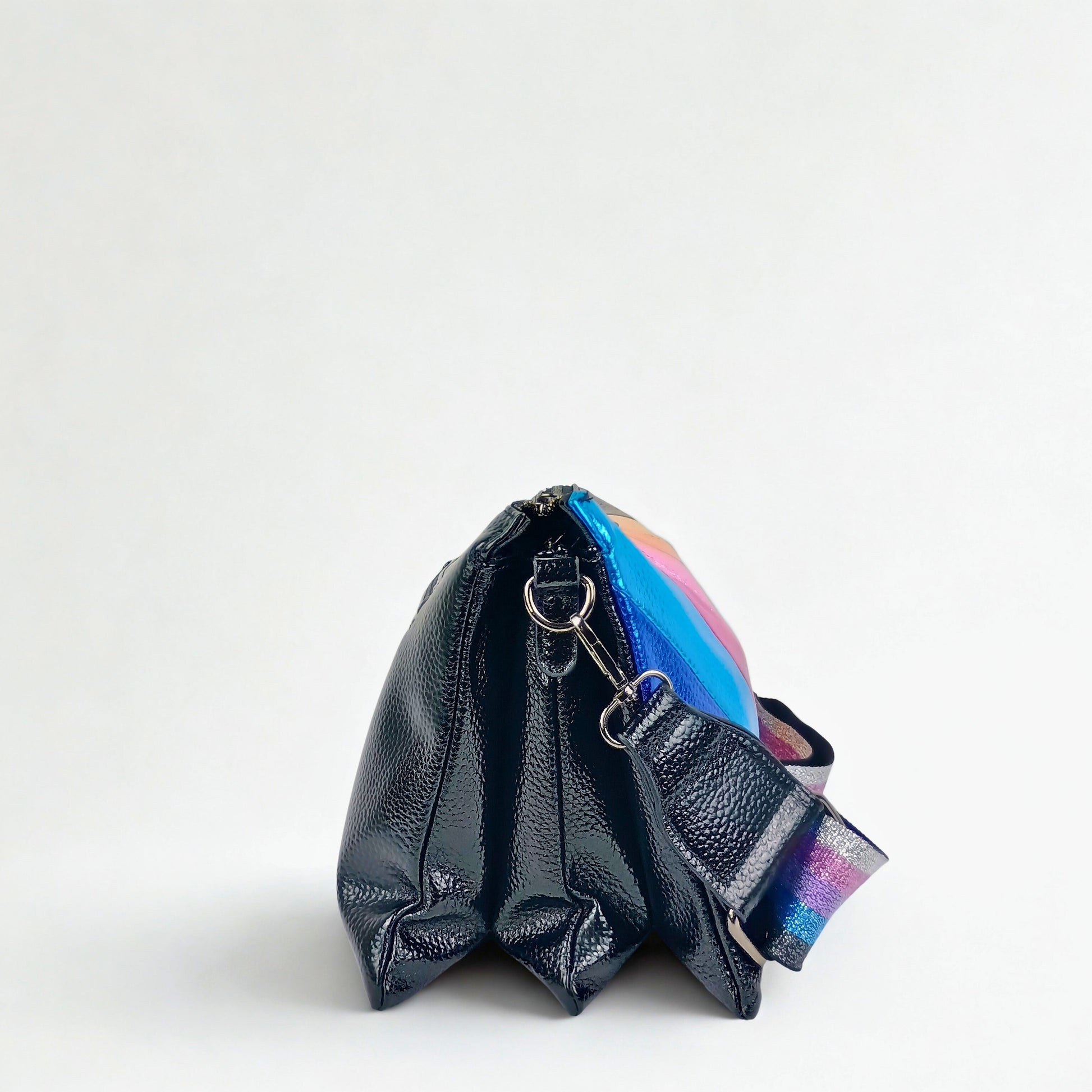 Rainbow Crossbody Bag with Metallic Stripe - Stile Donna Bags