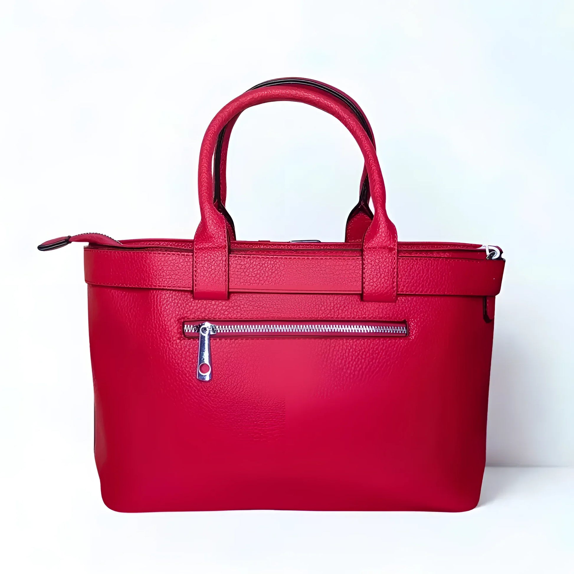 Red Leather Shopper Bag - MS-4740 - Stile Donna Bags
