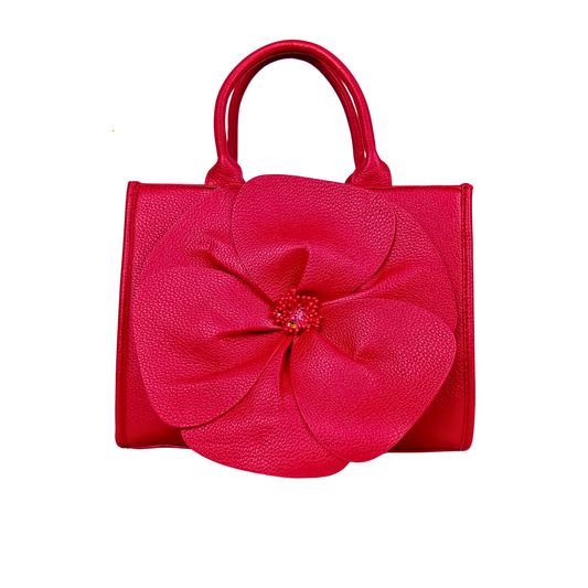 Red Leather Women's Handbag MS-380 - Stile Donna Bags