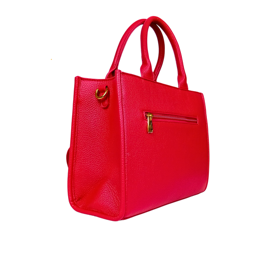 Red Leather Women's Handbag MS-380 - Stile Donna Bags