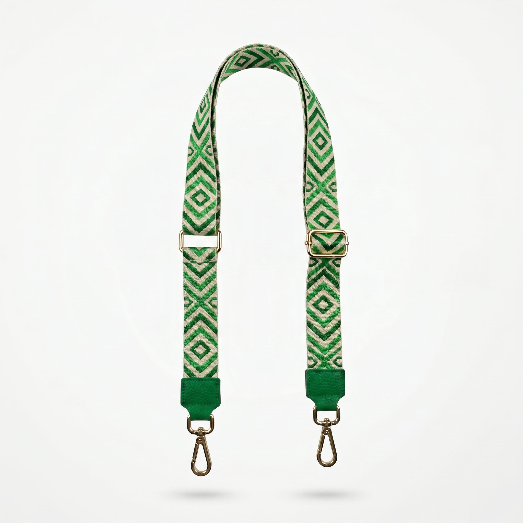 Tracolla per Borsa con Fantasia Geometrica Verde — Stile Donna Bags